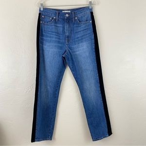 Madewell 28 Blue High Waist Skinny Ankle Black Trim Perfect Vintage Denim Jean